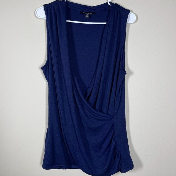 41 Hawthorn Navy Women's Sleeveless V-Neck Blouse Petite XL! - Picture 1 of 4